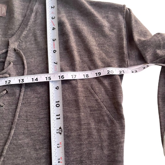 ZADIG & VOLTAIRE GRAY MERINO WOOL TUNIC SWEATER SIDE POCKETS WOMEN SIZE SMALL - Picture 7 of 12